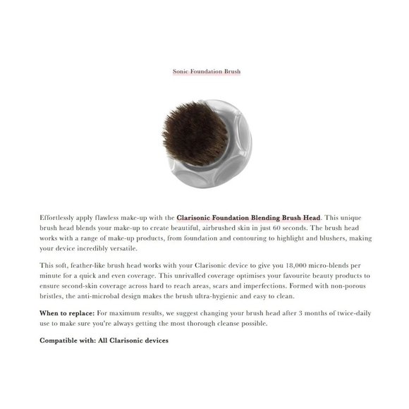 Clarisonic SONIC FOUNDATION BRUSH HEAD REPLACEMENT-Authentic- NEW FACTORY SEALED - Picture 10 of 12